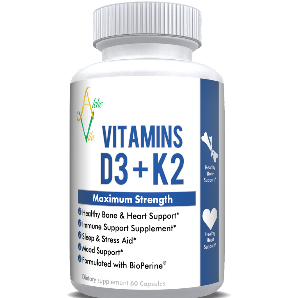 Vitamin D3+K2 plus Calcium (3-in-1 Maximum Strength formula) - AlcheVita