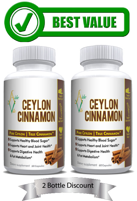 Organic Ceylon Cinnamon - 2 Pack Deal (60 capsules x 2)