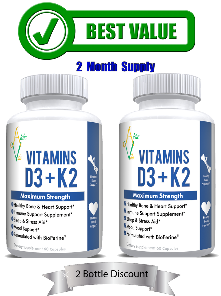Vitamin D3 + K2 with Calcium - 2 Pack Deal