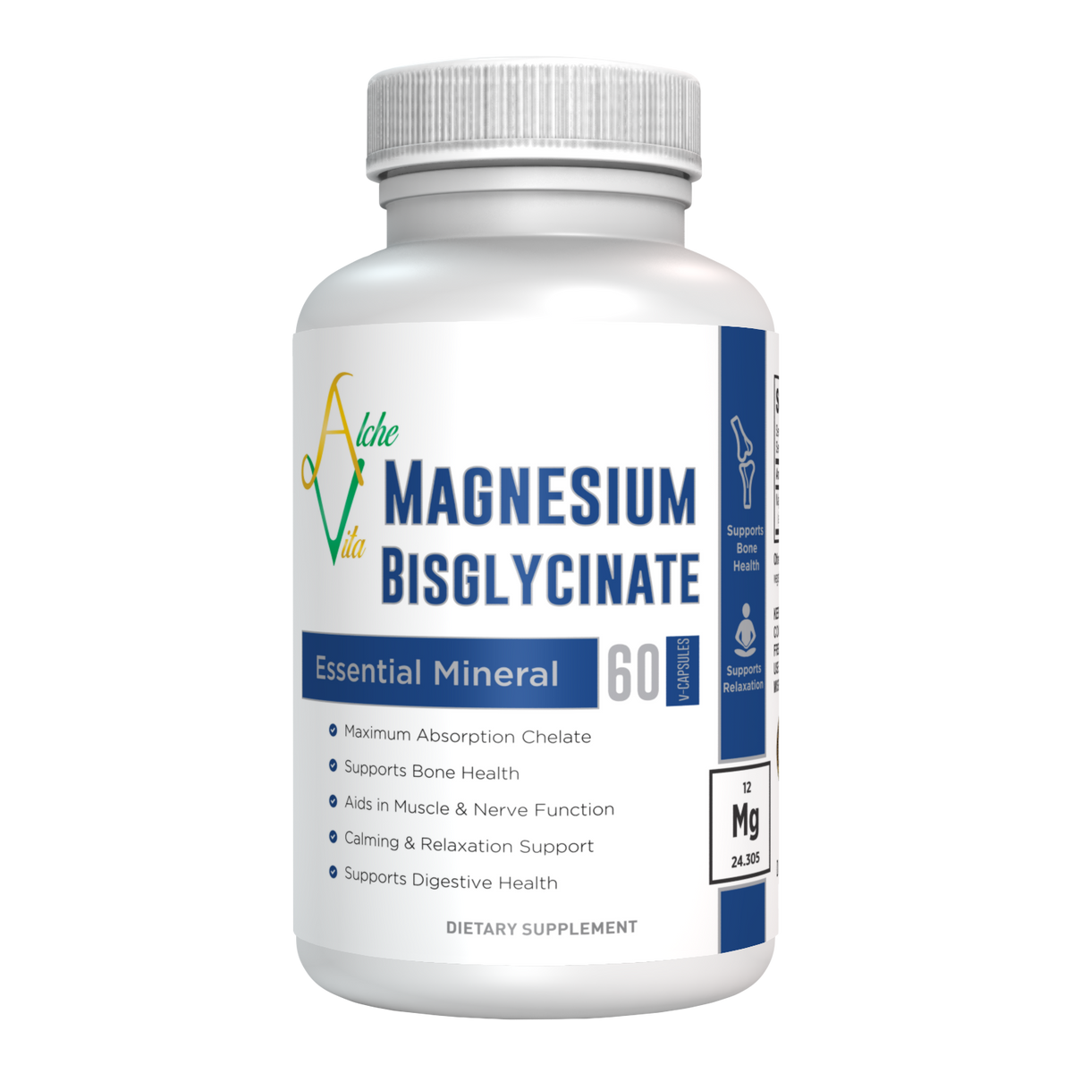 Magnesium BisGlycinate 200mg Essential Mineral (60 capsules) AlcheVita