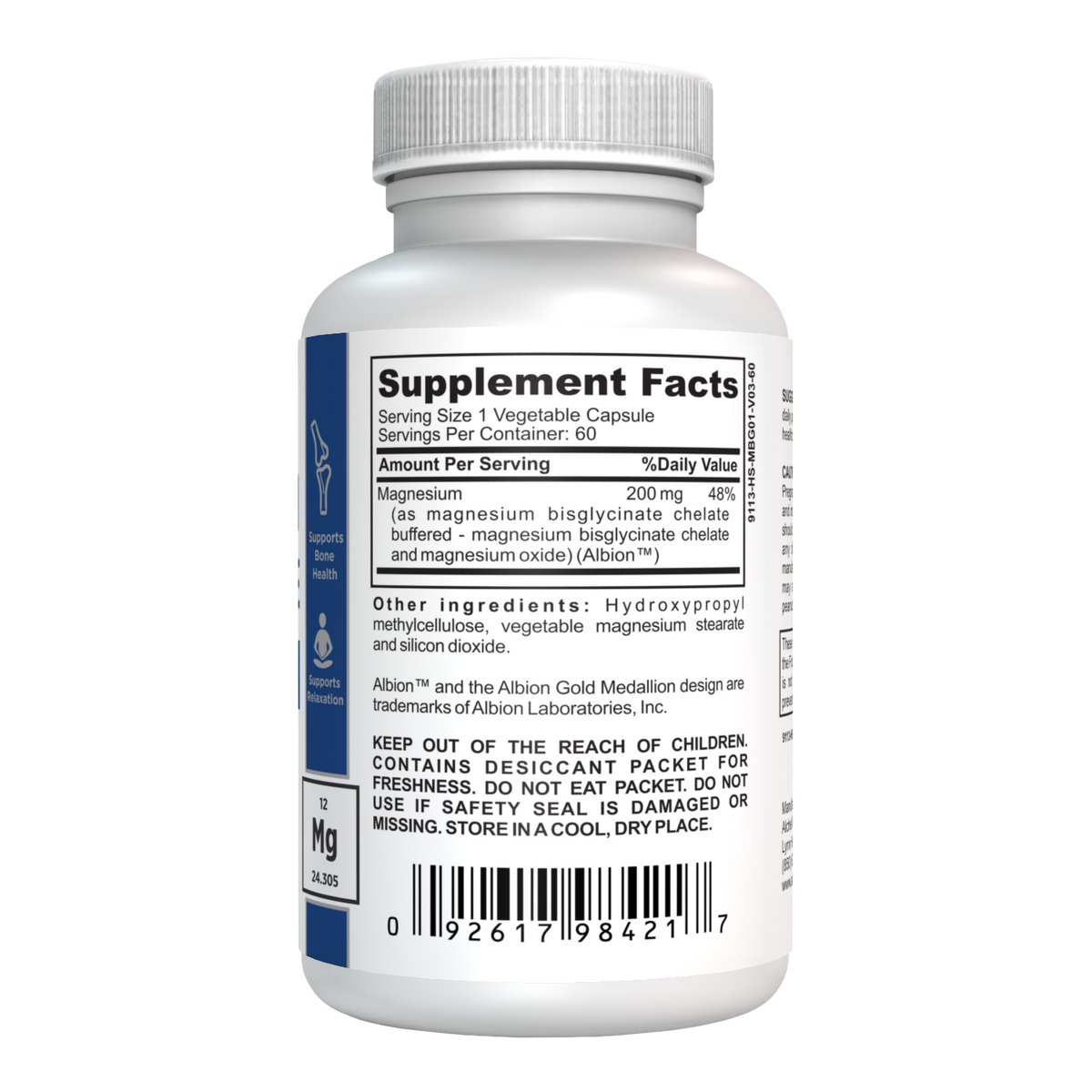 Magnesium BisGlycinate 200mg Essential Mineral (60 capsules) AlcheVita