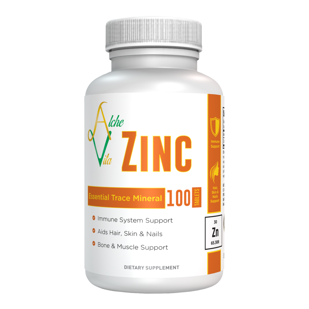 Zinc 50mg - Essential Trace Mineral (100 tablets) - AlcheVita