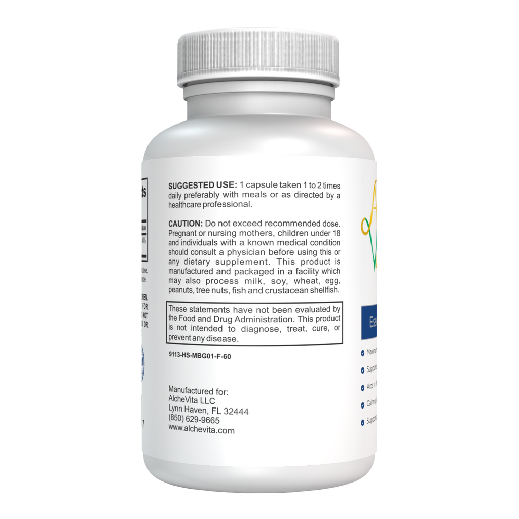 Magnesium BisGlycinate 200mg - Essential Mineral (60 capsules) - AlcheVita